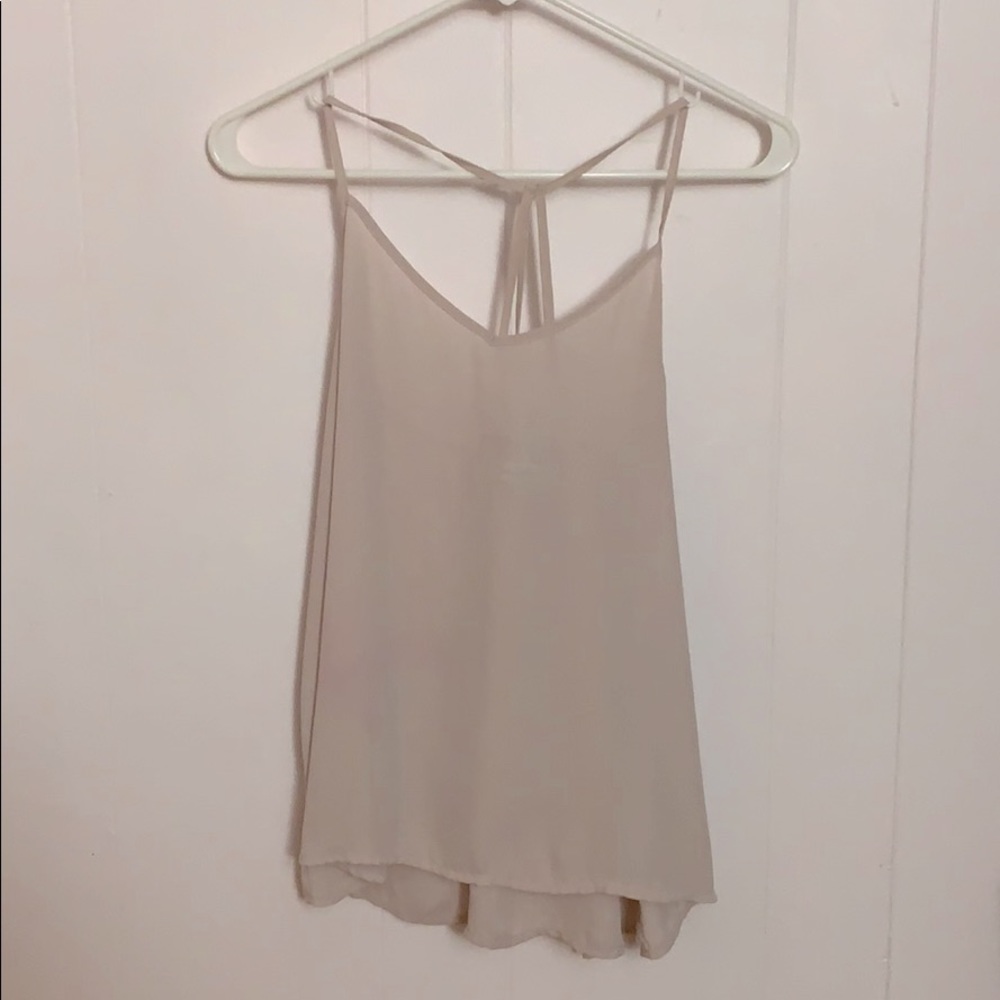Pink Strappy Chiffon Tank